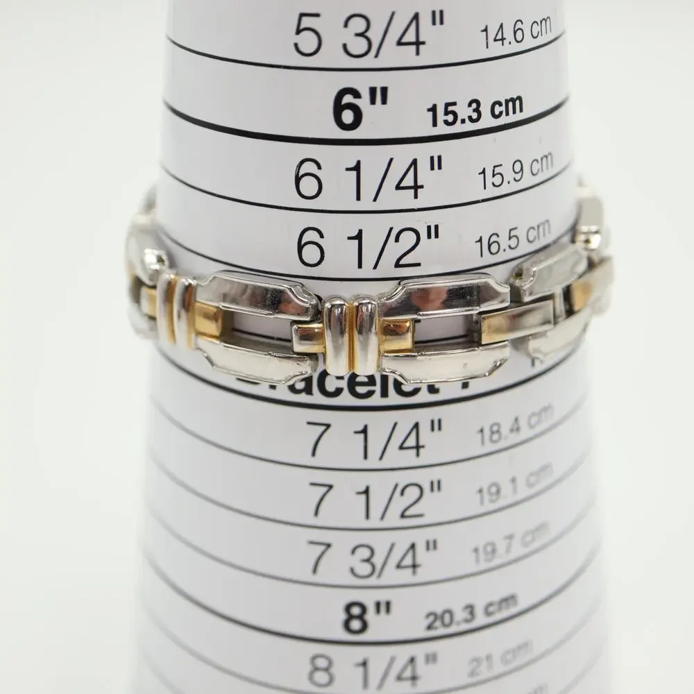 Harve Bernard Womens Faded Two Tone MOP Watch 19mm Rectangle Dial w New Battery